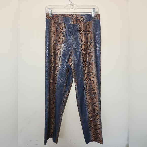 Harlow‎ vintage 3 piece faux leather animal print outfit jacket skirt pants - Picture 12 of 15